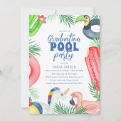 Fun Graduation Pool Party Kaart (Voorkant)