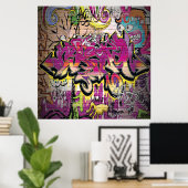 Fun Graffiti woord art home decor poster (Thuiskantoor)