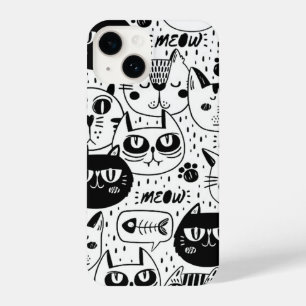 Fun Graphic Art Comic Book Cats Kittens iPhone 14 Hoesje