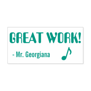 Fun "GREAT WORK!" + Rubber stempel van de onderwij