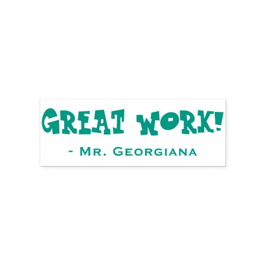 Fun "GREAT WORK!" + Rubberstempel van de leraar Zelfinktende Stempel (Design)