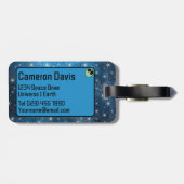 Fun Green Alien gepersonaliseerd Bagagelabel (Achterkant horizontaal)