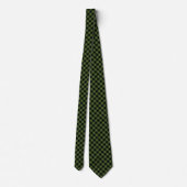 Fun Green Black Buffalo Check Plaid Tartan Pattern Stropdas (Achterkant)