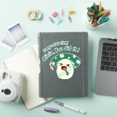 Fun Green Mushroom Afstudeerder Sticker (iPad Cover)
