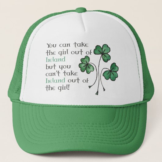 Fun Green Shamrock Irlandais Casquette de camion f (Devant)