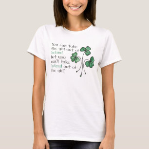 Fun Green Shamrocks Irish Girl T shirt
