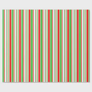Fun Green, White, Red Stripes/Lines Pattern Cadeaupapier