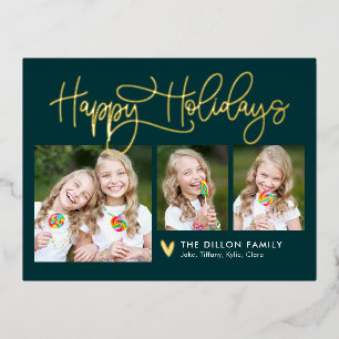 Fun Greeting Editable Color kerstBriefkaart Folie Feestdagen Briefkaart