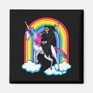 Fun Grim Reaper geeft een UNICORN Death Unicorn Ha Magneet