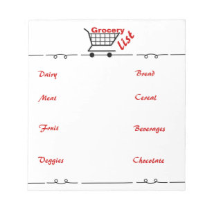 Fun Grocery List-laptop voor Chocolate Lover Notitieblok
