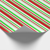 Fun-groen, wit, rood gekleurd kerstfeest geïnspire cadeaupapier (Hoek)