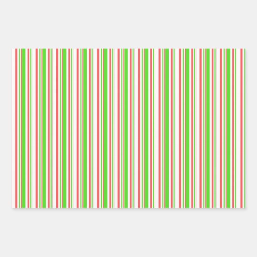 Fun-groen, wit, rood gekleurd kerstfeest geïnspire inpakpapier vel (Voorkant 3)