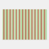 Fun-groen, wit, rood gekleurd kerstfeest geïnspire inpakpapier vel (Voorkant)