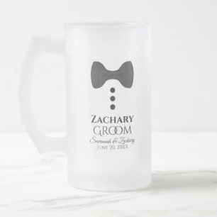 Fun Groom Cravate Noire Tuxedo Frosted Beer Mug