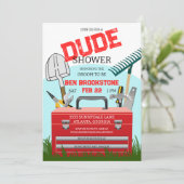 Fun Groom Tool Wedding Shower-uitnodiging Kaart (Staand voorkant)