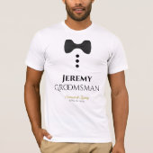 Fun Groomsman Black Cravate Mariage T-shirt (Devant)