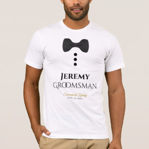 Fun Groomsman Black Stropdas Wedding T-shirt