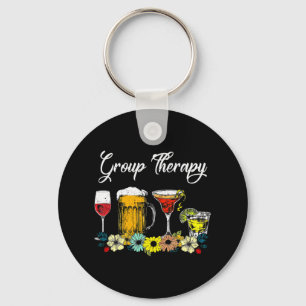 Fun Group Therapy Floral Drink Gles Geestelijke Ge Sleutelhanger