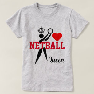 Fun GS Player clip Art Queen of Netball T-shirt