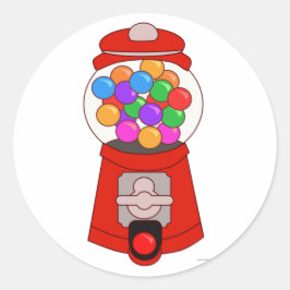 Fun Gumball Machine Cartoon Art T-Shirt Ronde Sticker