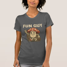“Fun Guy” Paddenstoelen T-Shirt – Grappig Cartoon