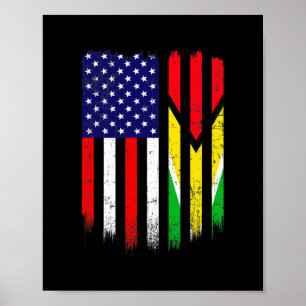 Fun Guyana Flag American Flag Mannen Women Kind Poster
