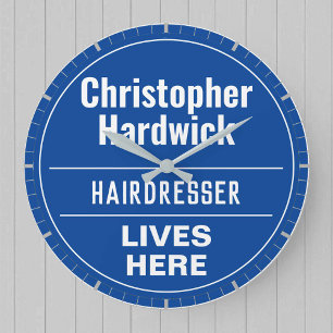Fun Hairdresser Wall Plaque Style Grote kast Grote Klok