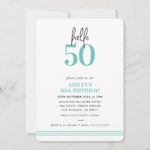 FUN hallo 50 modern 50ste verjaardagsfeest mint Kaart