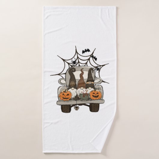 Fun Halloween Designs Halloween Gnomes sur un (Serviette de bain)