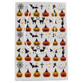 Fun Halloween Ghost Black Cat Oranje JackOLantern Medium Cadeauzakje (Voorkant)
