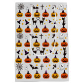 Fun Halloween Ghost Black Cat Oranje JackOLantern Medium Cadeauzakje (Achterkant)