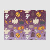 Fun Halloween Gold Glitter Ghosts Paars Patroon Tissuepapier (Voorkant)