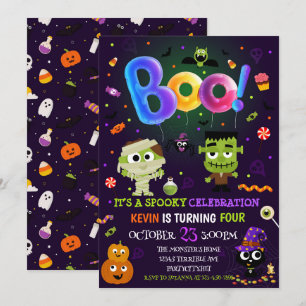 Fun Halloween Kinder Costume Birthday Party Kaart