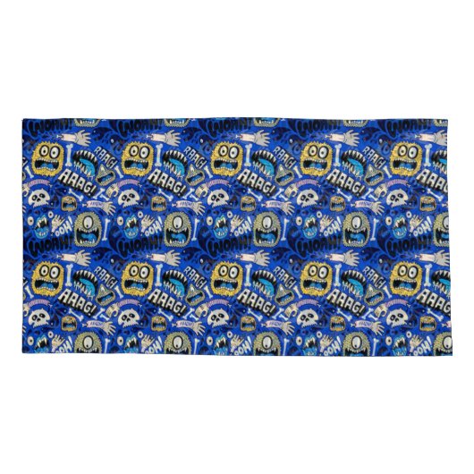 Fun Halloween Monster Pattern Kussensloop (Achterkant)