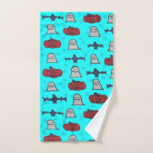 Fun Halloween Print op Blue Bad Handdoek (Handdoek)