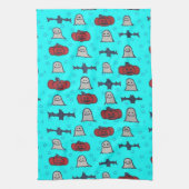 Fun Halloween Print op Blue Theedoek (Verticaal)