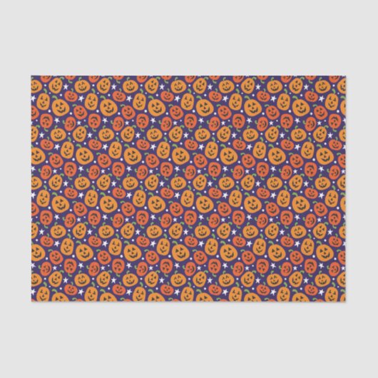 Fun Halloween Pumpkin Patterned Tissuepapier (Voorkant)