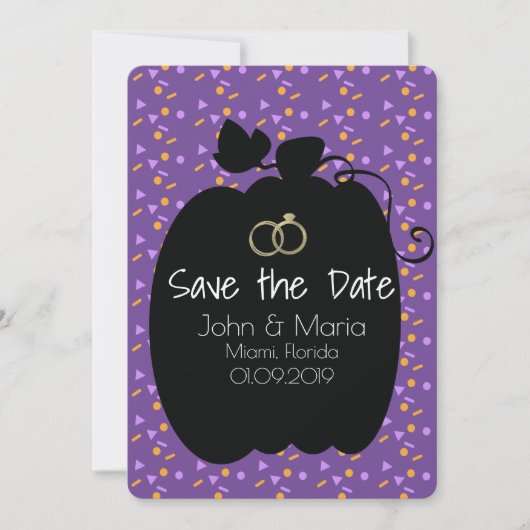 Fun Halloween Pumpkin Save the Date Invitation Kaart (Voorkant)