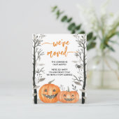 Fun Halloween Pumpkin We hebben het adres gewijzig Aankondiging (Staand voorkant)