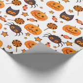 Fun Halloween Pumpkins Pattern Illustratie Cadeaupapier (Hoek)