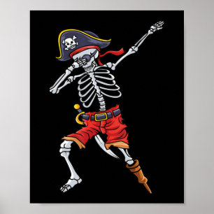 Fun Halloween voor jongens Mannen met piraatskelet Poster