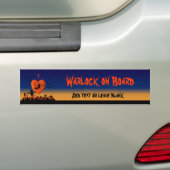 Fun Halloween Warlock aan boord Bumpersticker (Op auto)