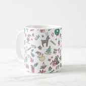 Fun Hand Drawn kerstfeestdag Koffiemok (Voorkant links)