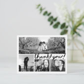 Fun Handwrite 4 Photo Collage Hartelijk dank Brief Briefkaart (Staand voorkant)