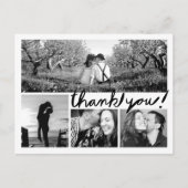 Fun Handwrite 4 Photo Collage Merci Carte postale (Devant)