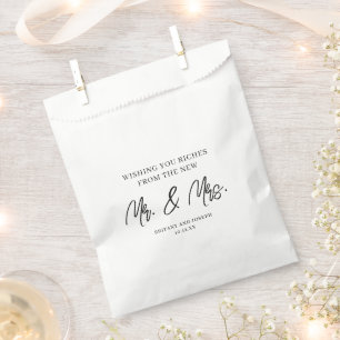 Fun Handwriting Lottery Ticket Wedding Favor Bag Bedankzakje