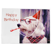 Fun Happy Birthday Cute Dog-viering Groot Cadeauzakje (Achterkant)