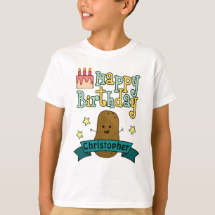 Fun Happy Birthday Potato - Gepersonaliseerd T-shirt