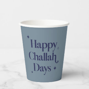 Fun Happy Challah Days Chanoeka Blauw Papieren Bekers