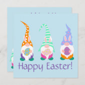 Fun Happy Easter Gnome Personalized Spring Colors (Voorkant / Achterkant)
